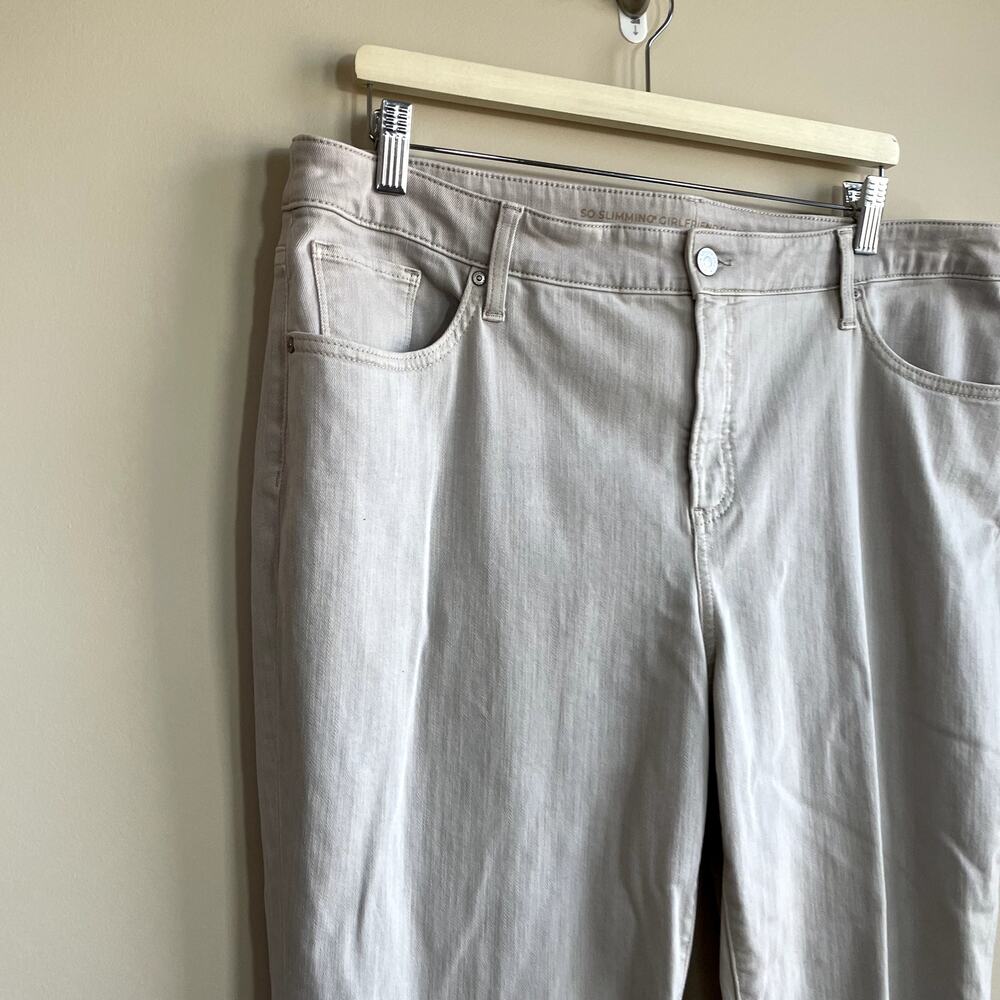 Chico's so slimming girlfriend slim leg crop beige jeans women's size 16 cotton - Picture 2 of 8